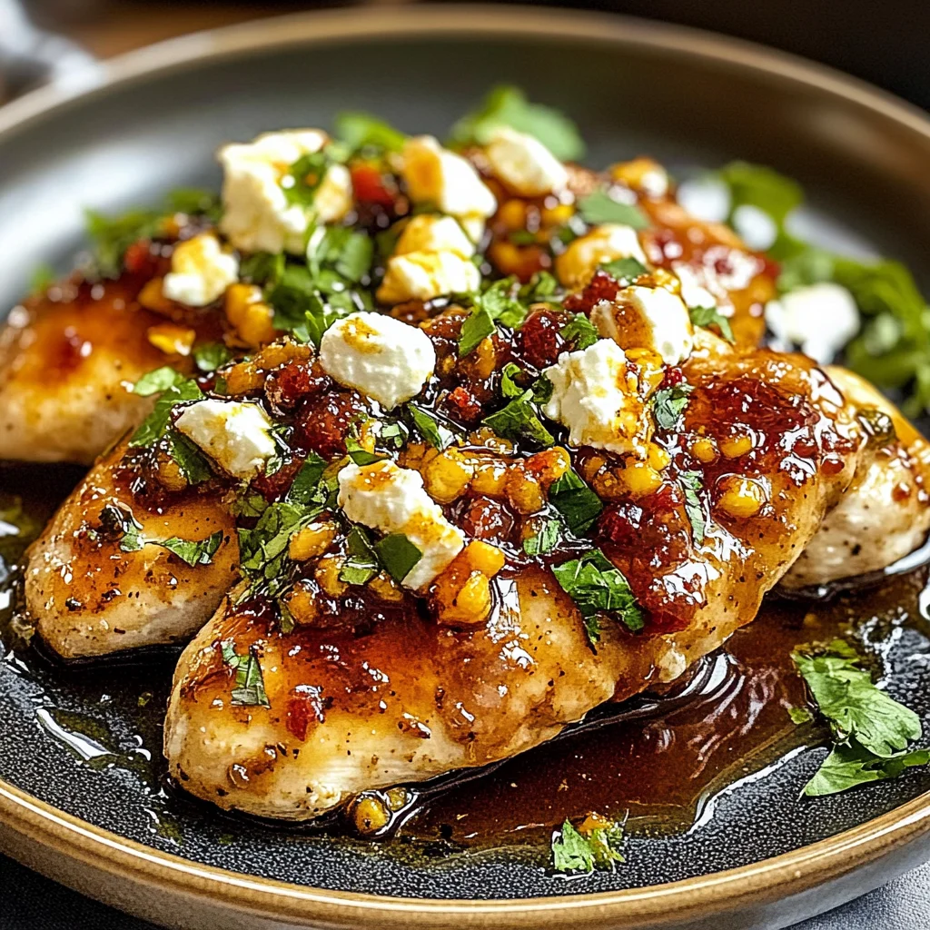 Sweet and Spicy Hot Honey Feta Chicken