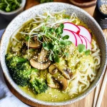 Vegan Sweet Green Curried Noodles