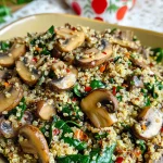 Warm Mushroom Spinach Quinoa Salad