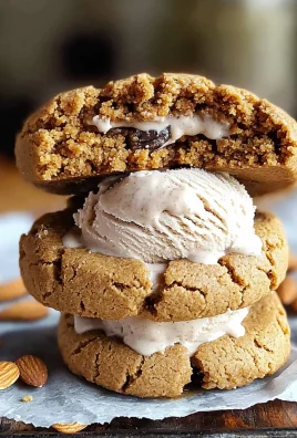 Almond Butter Cookie Ice Cream Sandwiches