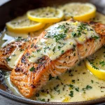 Baked Salmon with Lemon Butter Cream Sauce