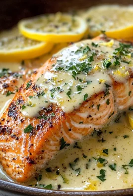 Baked Salmon with Lemon Butter Cream Sauce