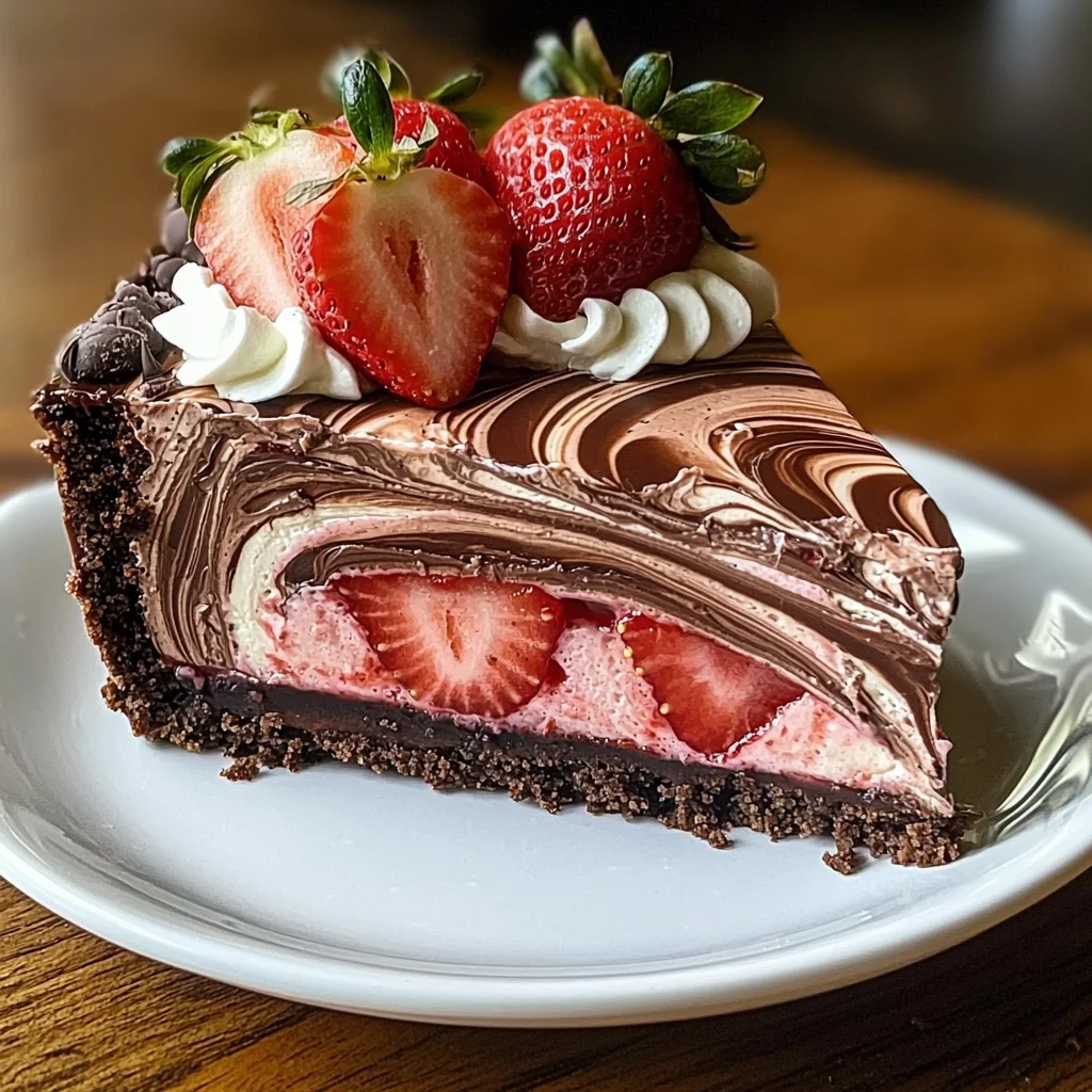 Chocolate Strawberry Swirl Cheesecake