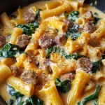 Creamy Butternut Squash Pasta with Sausage and Spinach