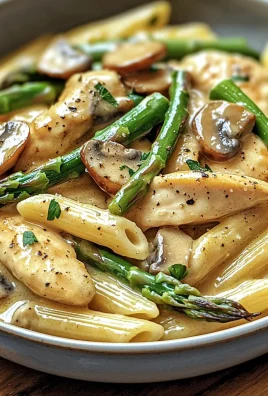 Creamy Mushroom and Asparagus Chicken Penne