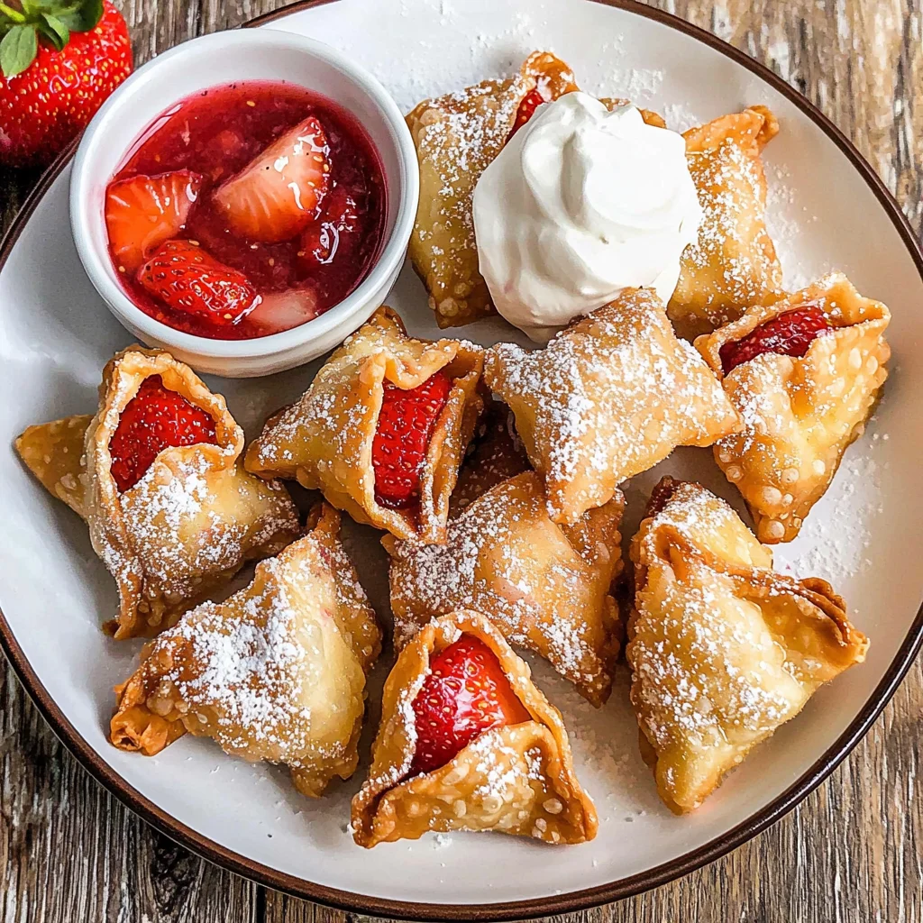 Deep-Fried Strawberry Cheesecake Stuffed Wonton Bites: Irresistibly Crispy!