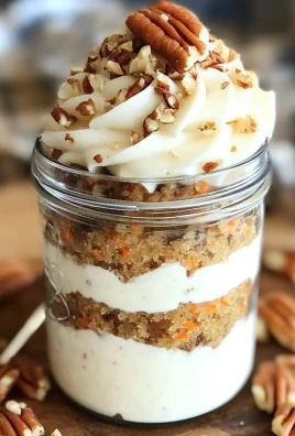 Delicious Carrot Cake in a Jar with Cream Cheese Frosting