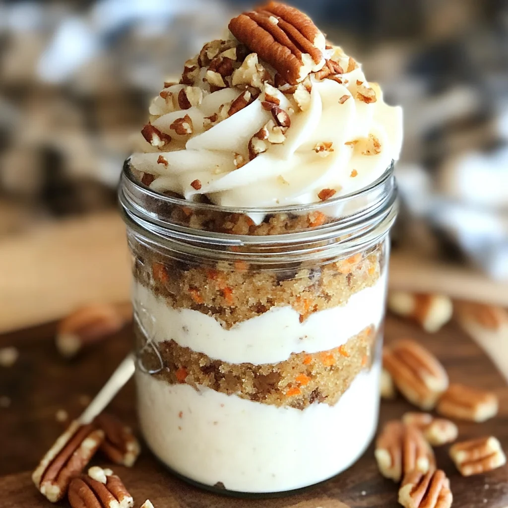 Delicious Carrot Cake in a Jar with Cream Cheese Frosting