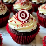 Delicious Halloween Bloody Red Velvet Cupcakes with Peppermint Frosting