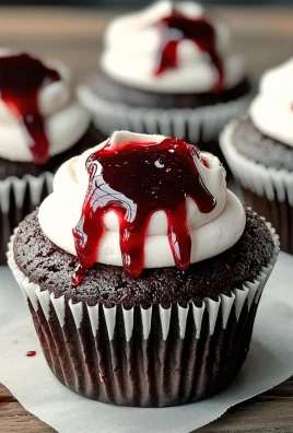 Delicious Halloween Vampire Bite Cupcakes