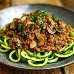 Delicious Porcini and Green Lentil Bolognese with Courgetti Recipe