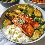 Delicious Teriyaki Salmon Bowls with Crispy Brussels Sprouts Recipe