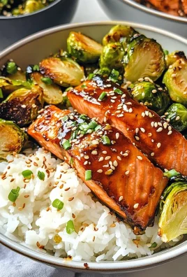 Delicious Teriyaki Salmon Bowls with Crispy Brussels Sprouts Recipe