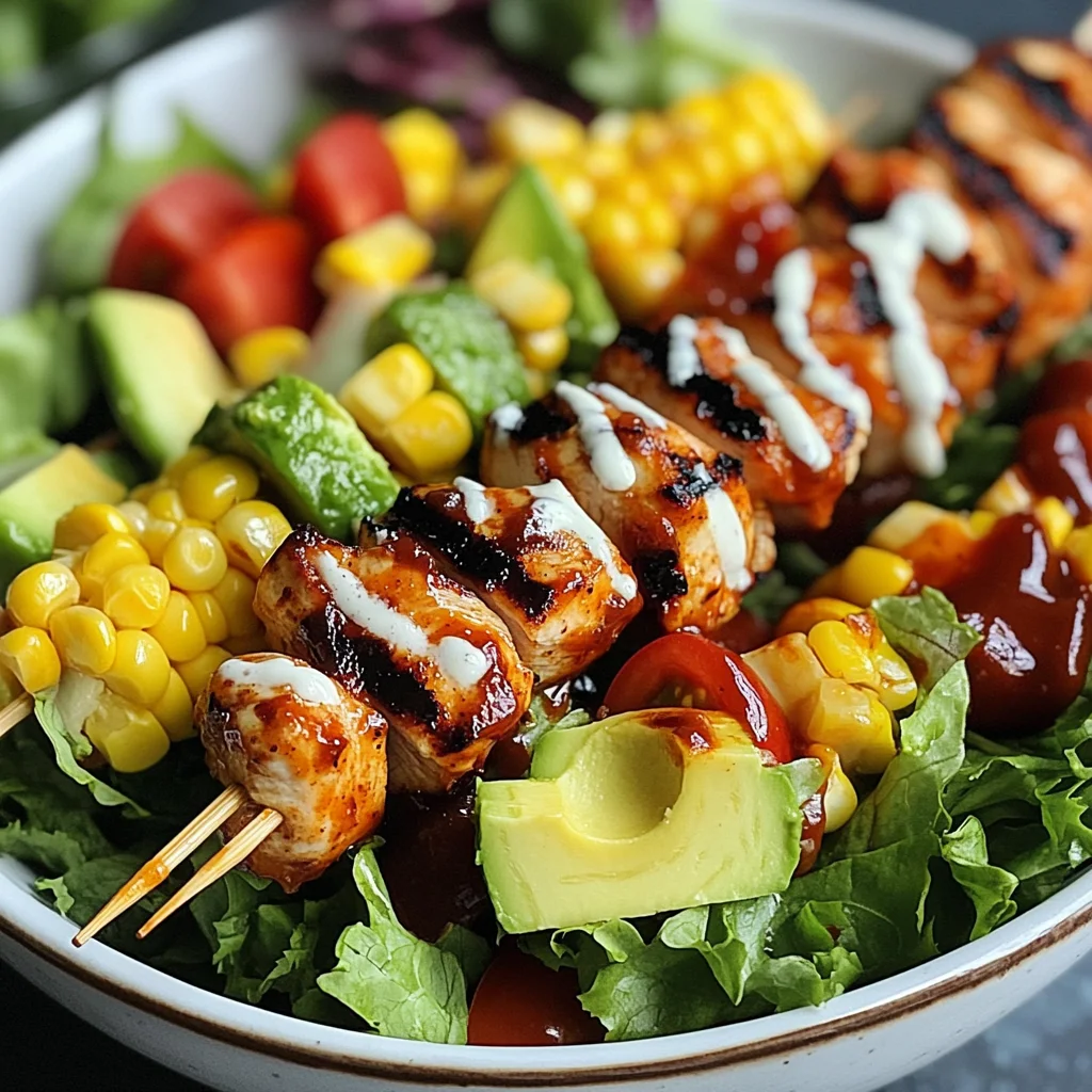 Easy Grilled BBQ Chicken Skewer Salad for Summer Gatherings