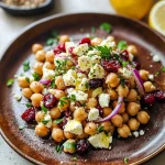 Feta & Cranberry Chickpeas with Lemon Vinaigrette