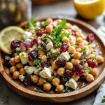 Feta & Cranberry Chickpeas with Lemon Vinaigrette – The Best 10-Minute Zesty Salad