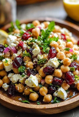 Feta & Cranberry Chickpeas with Lemon Vinaigrette – The Best 10-Minute Zesty Salad