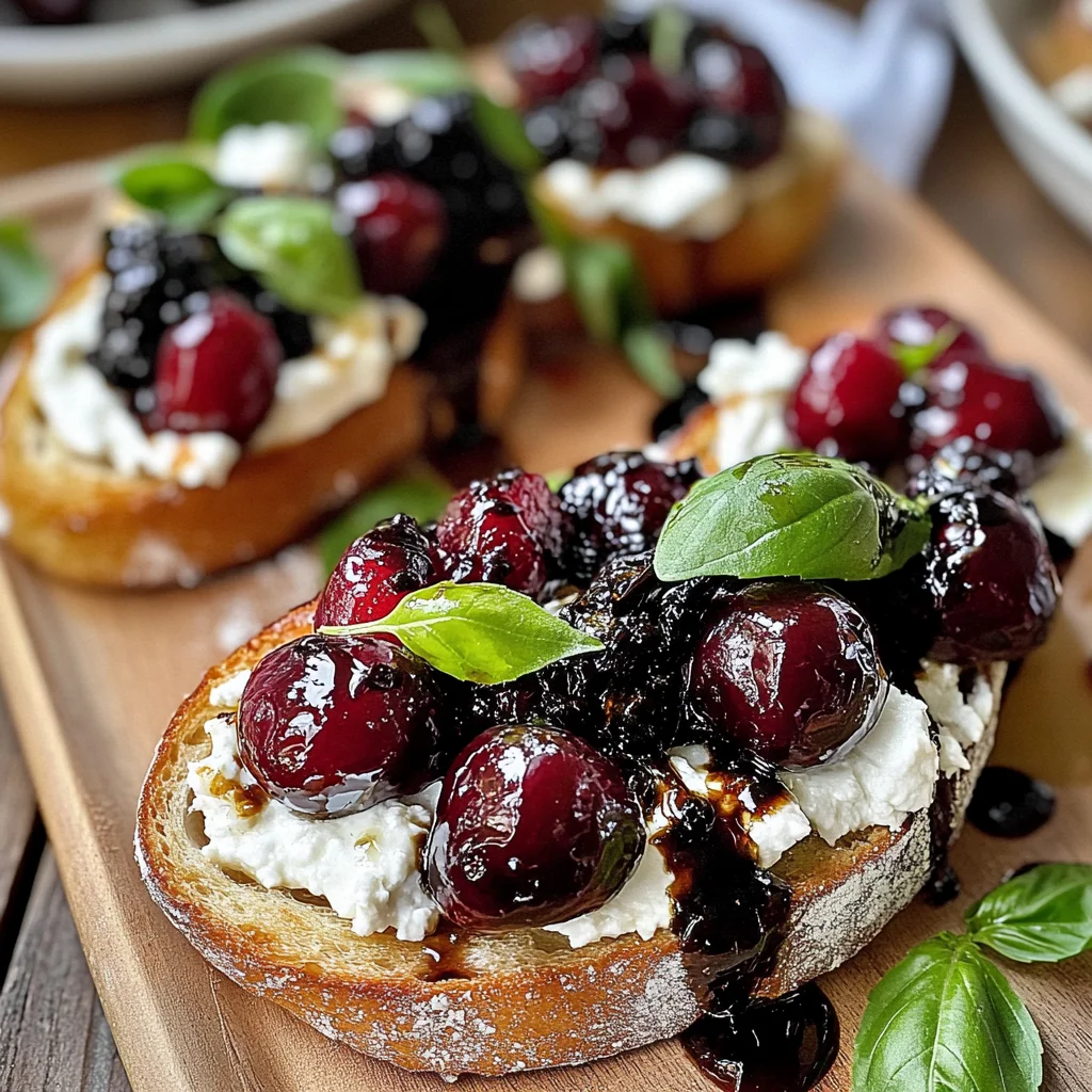 Fresh Cherry and Goat Cheese Crostini