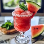 Frozen Watermelon Margarita Mocktail