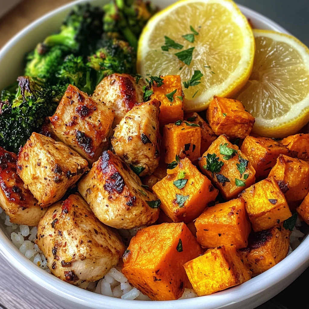 Healthy Chicken & Sweet Potato Rice Bowl with 