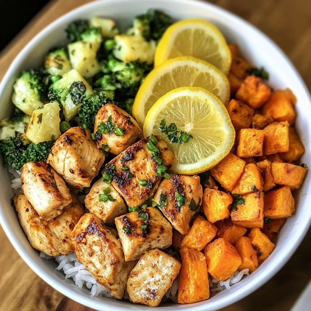 Healthy Chicken & Sweet Potato Rice Bowl with 