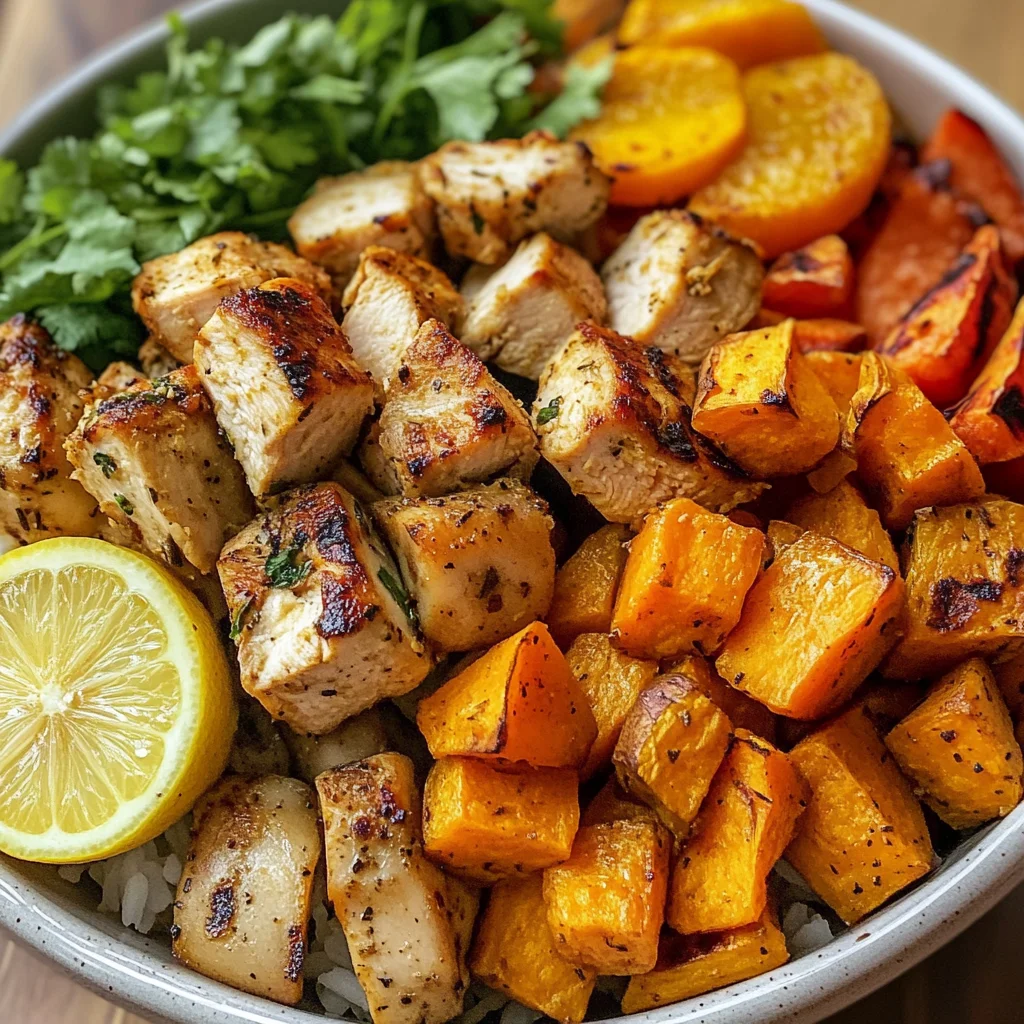 Healthy Chicken & Sweet Potato Rice Bowl with 