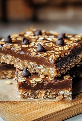 Healthy No-Bake Oatmeal Bars with Chocolate and Peanut Butter
