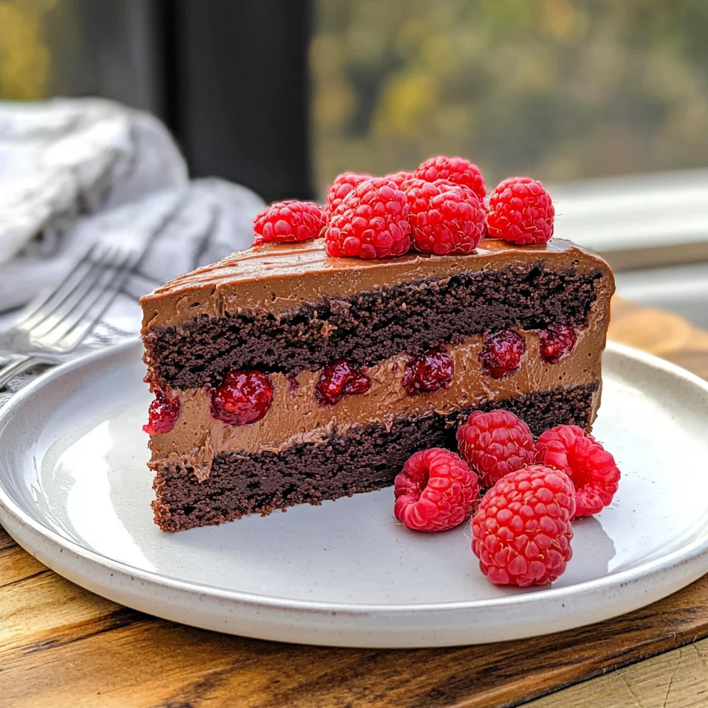 Heavenly Raspberry Chocolate Mousse Cake
