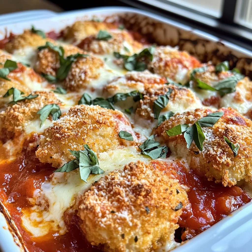 Keto Chicken Nugget Parmesan Casserole