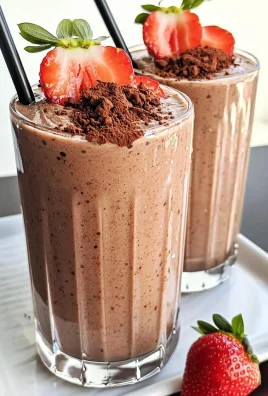 Keto Chocolate Strawberry Protein Smoothie
