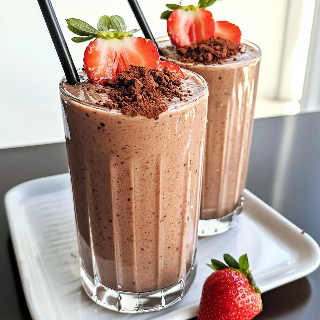Keto Chocolate Strawberry Protein Smoothie