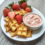 Keto Strawberry Shortcake Chaffle Chips and Dip