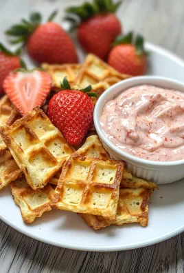 Keto Strawberry Shortcake Chaffle Chips and Dip