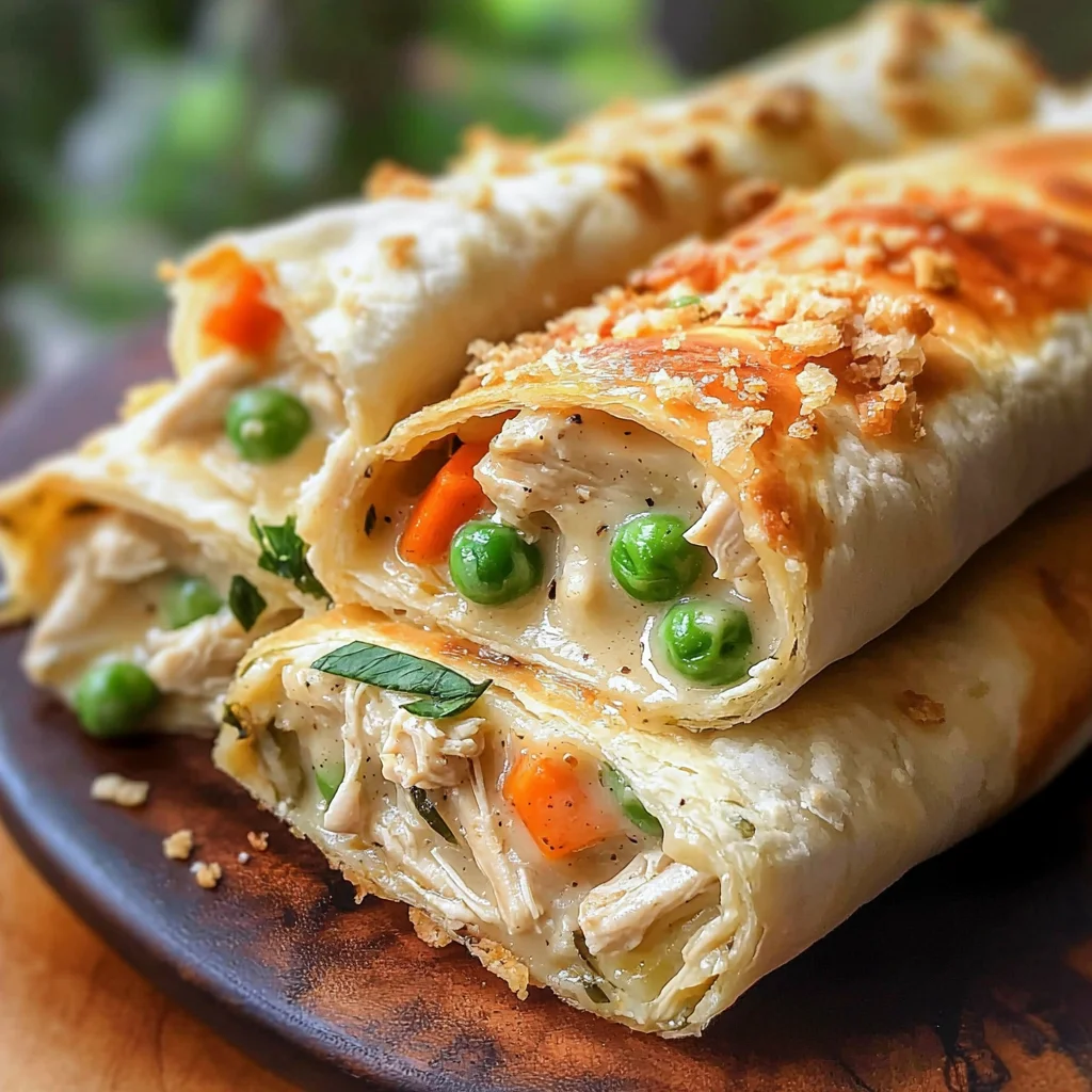 Low Carb Crispy Chicken Pot Pie Roll-Ups