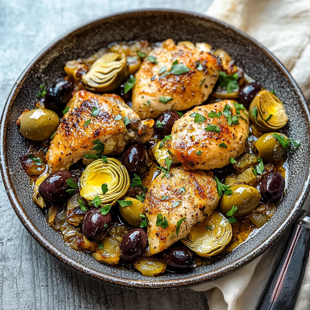 Mediterranean Lemon Chicken with Artichokes & Olives