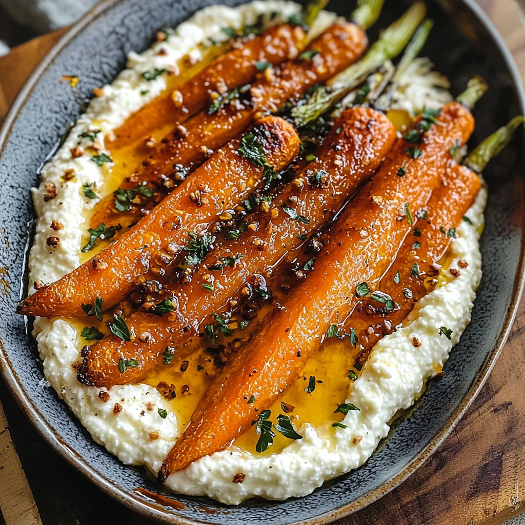 Roasted Carrots with Whipped Ricotta & Hot Honey