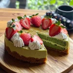 Strawberry Matcha Basque Cheesecake