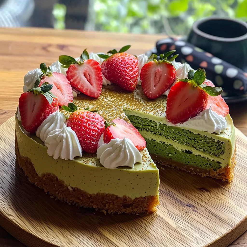 Strawberry Matcha Basque Cheesecake