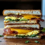 Ultimate Breakfast Club Sandwich Recipe with Sausage and Bacon