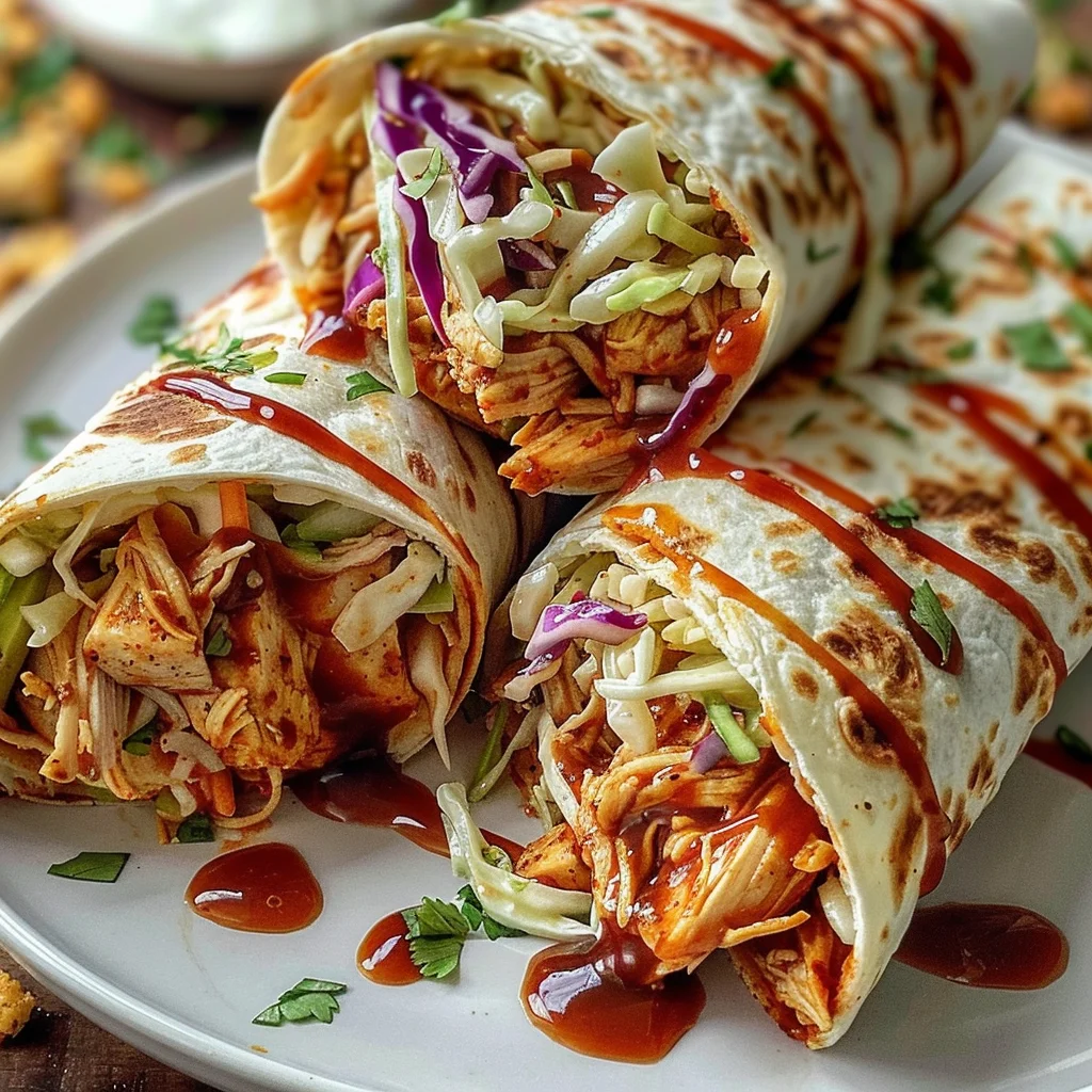 BBQ Chicken Coleslaw Wraps