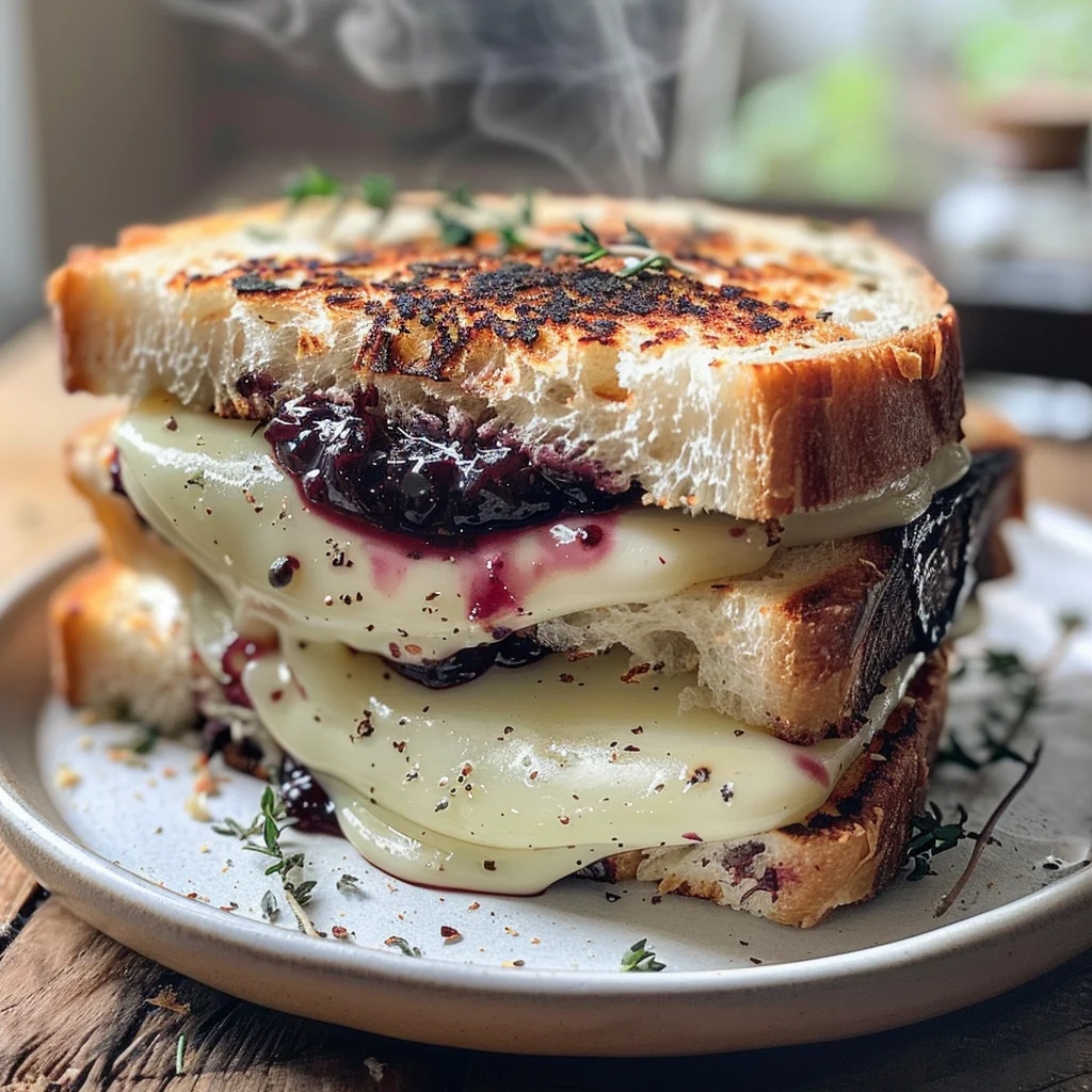 Blackberry Balsamic and Brie Grilled Cheese