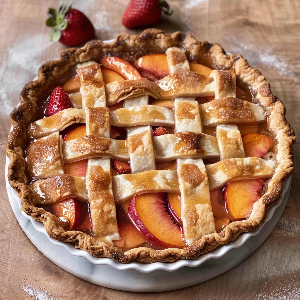 Brown Butter Strawberry Peach Pie