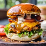 Cheddar Ranch Chicken Burgers