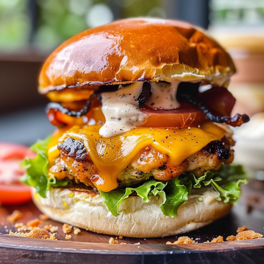Cheddar Ranch Chicken Burgers