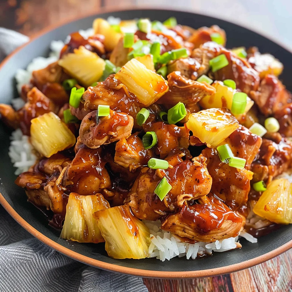 Crockpot Pineapple BBQ Chicken