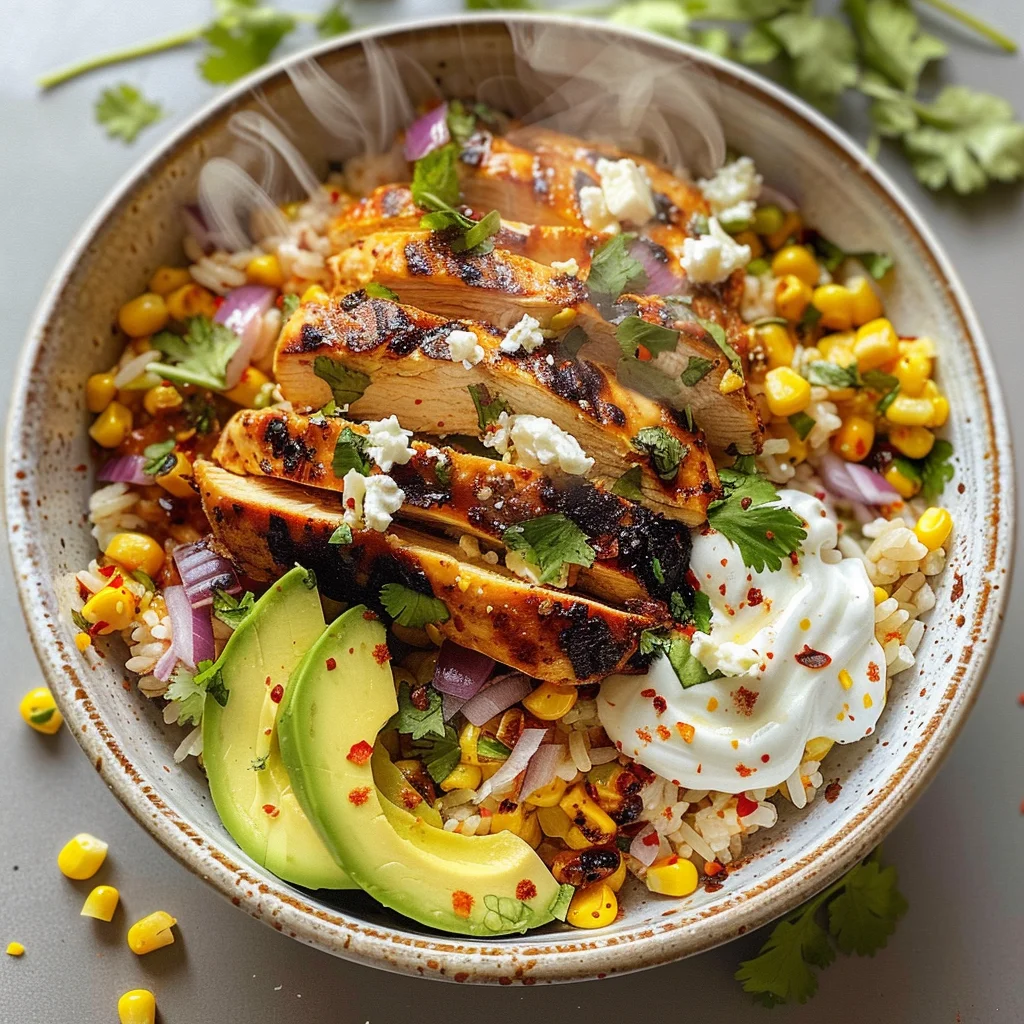 Delicious Street Corn Chicken Rice Bowl Recipe