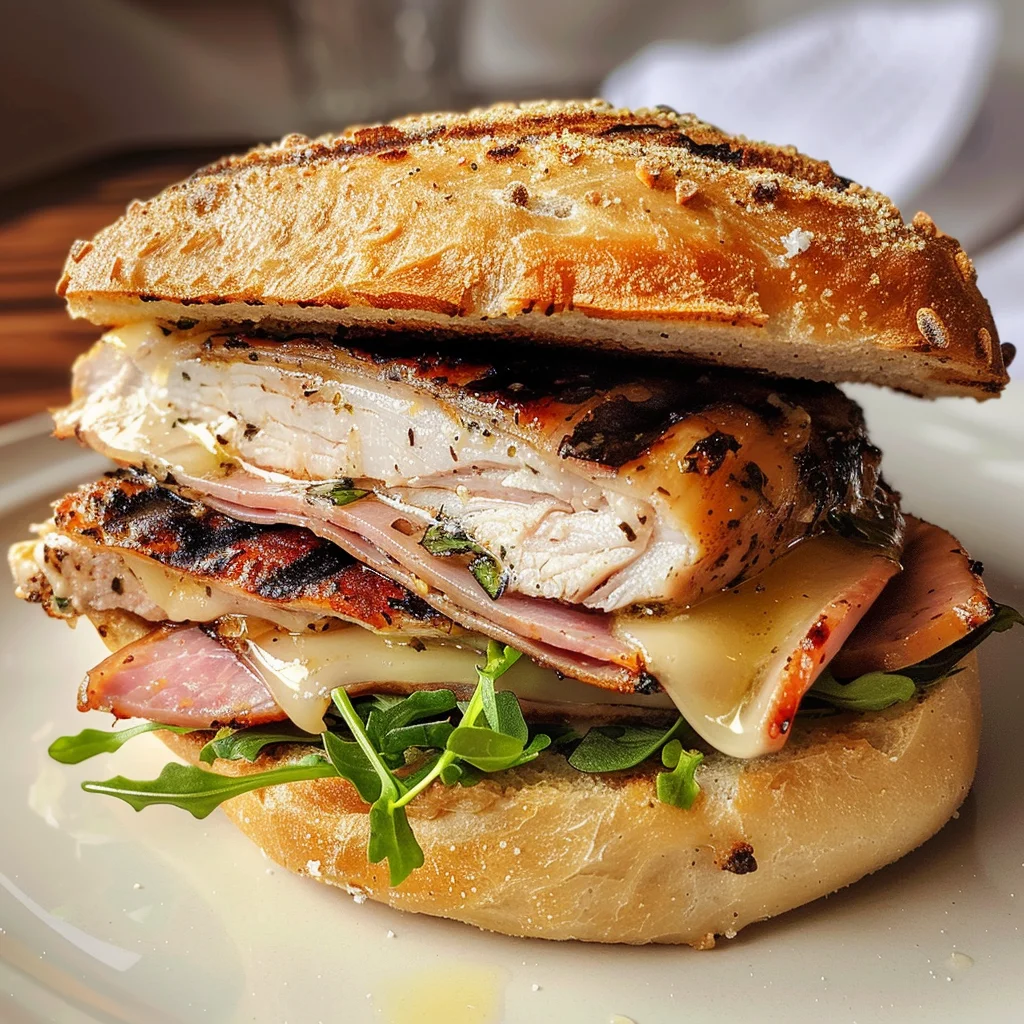 Grilled Chicken Cordon Bleu Sandwich