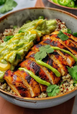 Grilled Chicken Quinoa Bowls with Avocado Sauce Delight!