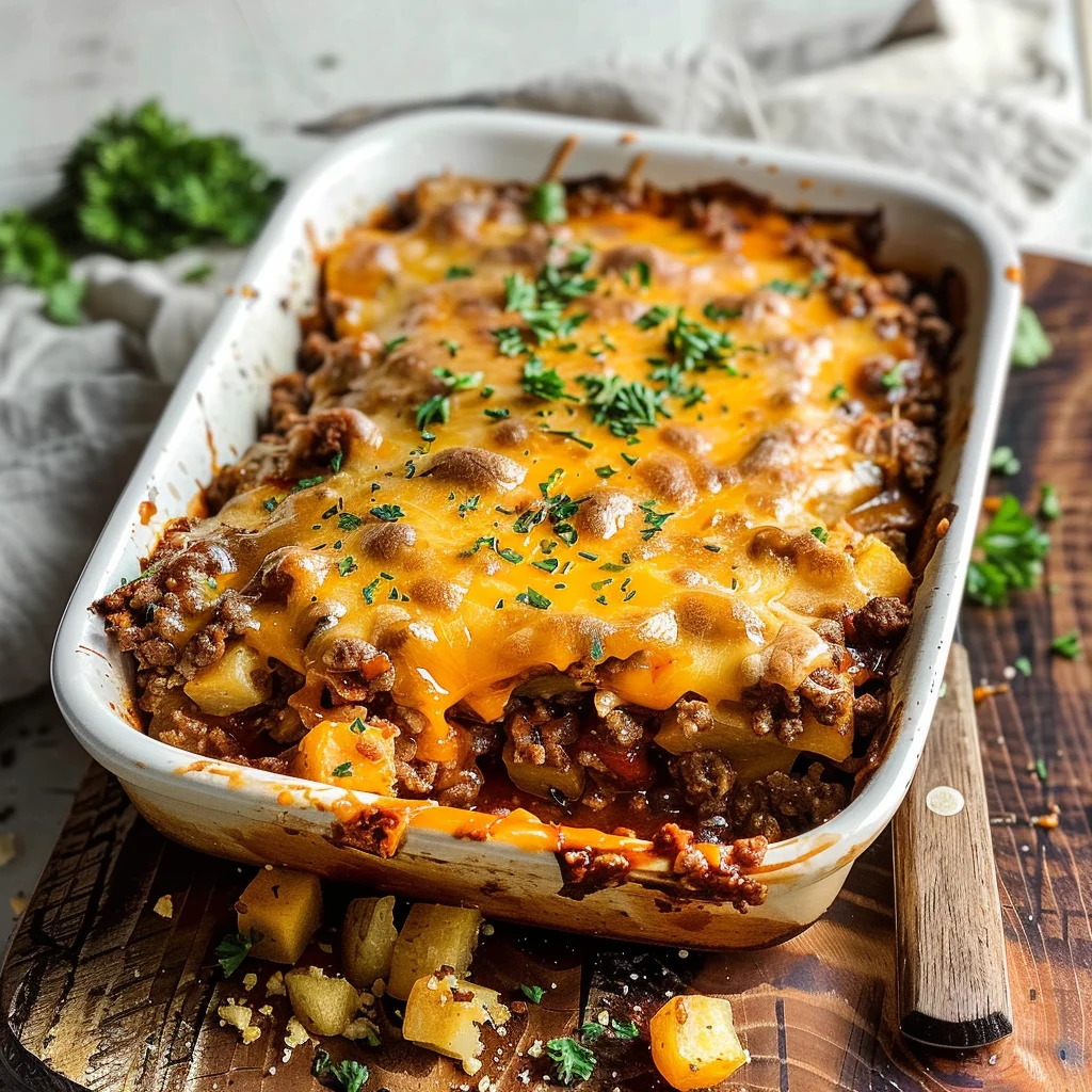 Ground Beef and Potatoes Casserole