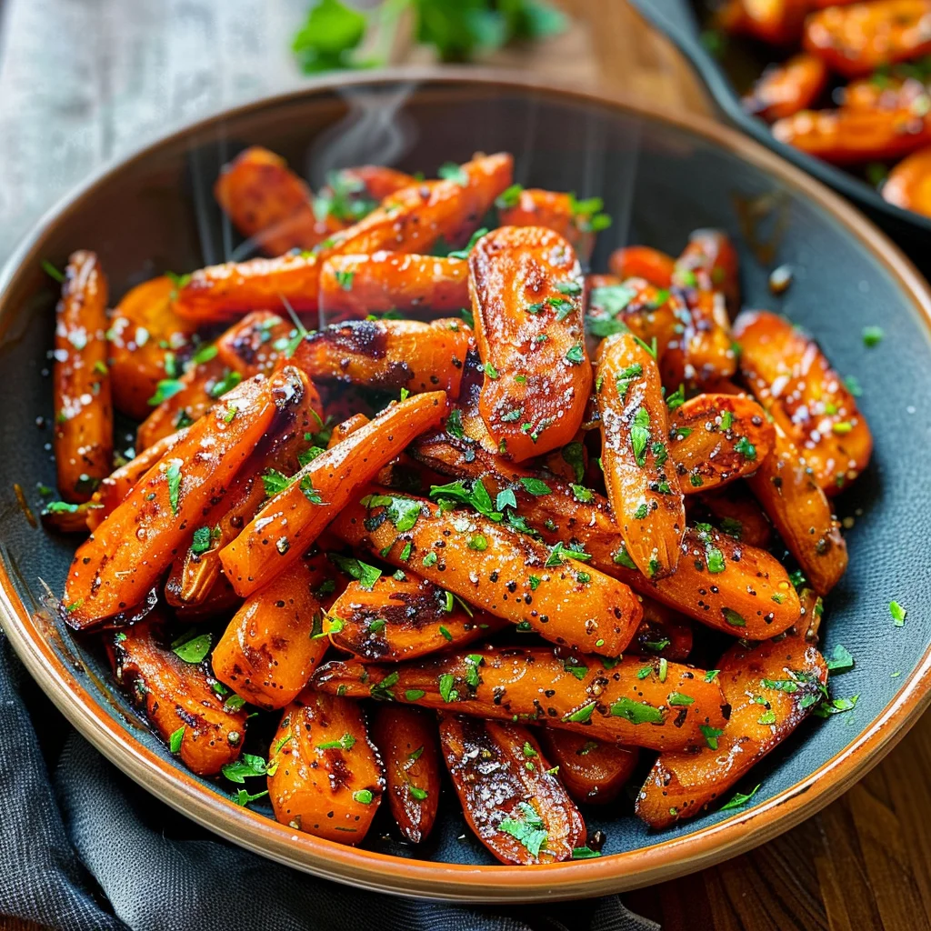 Honey Garlic Butter Roasted Carrots
